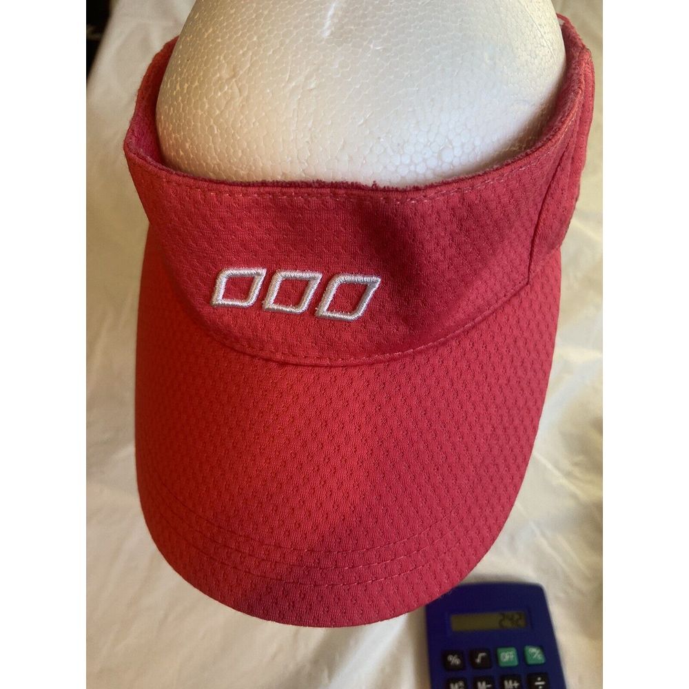 Women's Lorna Jane Adjustable Pink Visor With White Embordered Three Squares